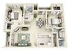Marseilles 2 Bedroom 2 Bathroom Floorplan 2 Bedroom Apartments for Rent in Dallas TX 75254